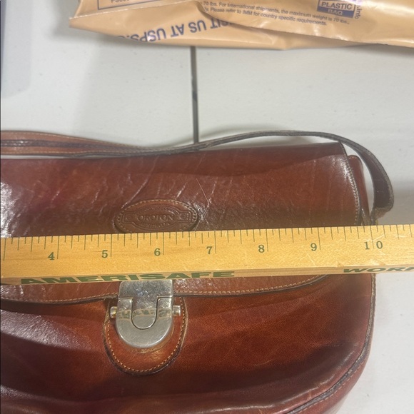 Vintage Oroton Brown Genuine Leather Crossbody Bag Handbag Australian Rare - Picture 9 of 11